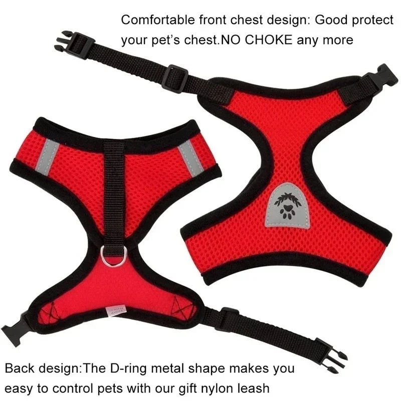 Thumbnail: Adjustable Mesh Pet Harness with Leash, Polyester Vest Type Walking Strap for Sm