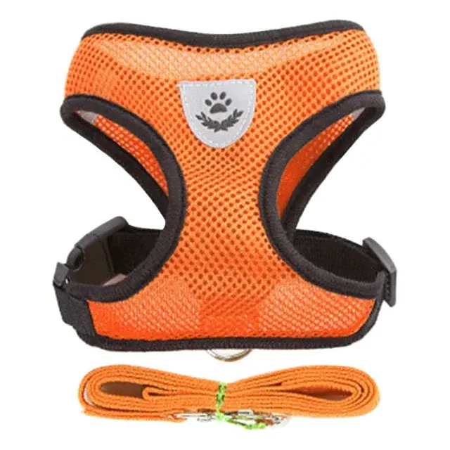 Thumbnail: Adjustable Mesh Pet Harness with Leash, Polyester Vest Type Walking Strap for Sm