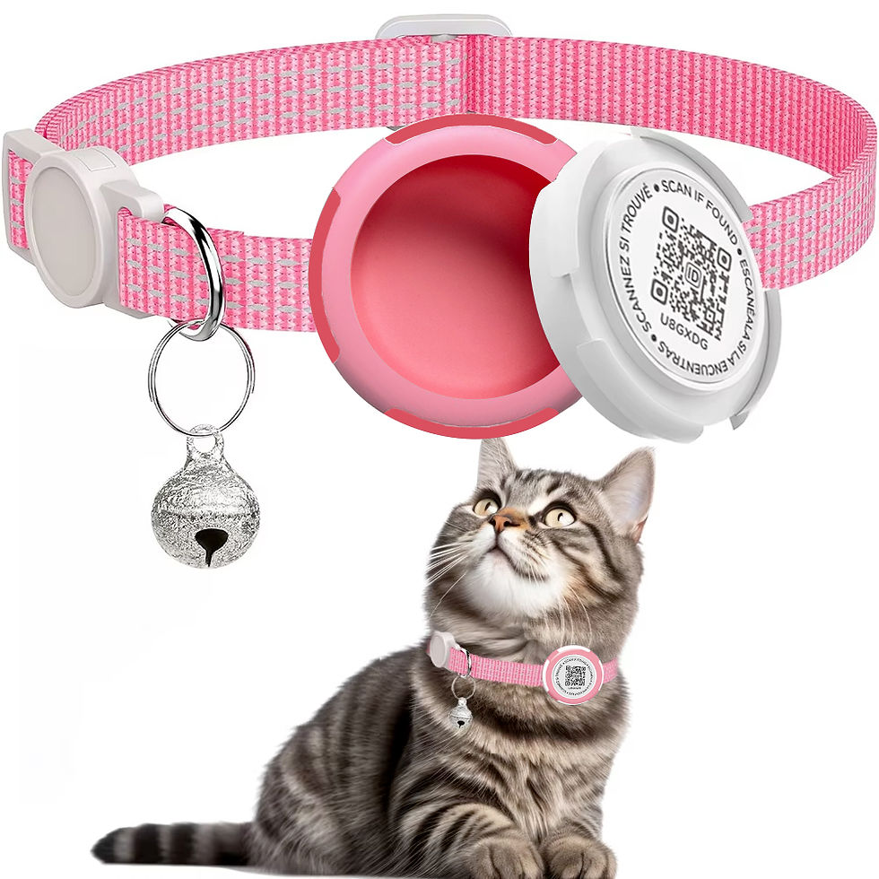 Thumbnail: GPS Tracker Cat Collar with Airtag Case & QR ID Tag Dual Protection Reflective K