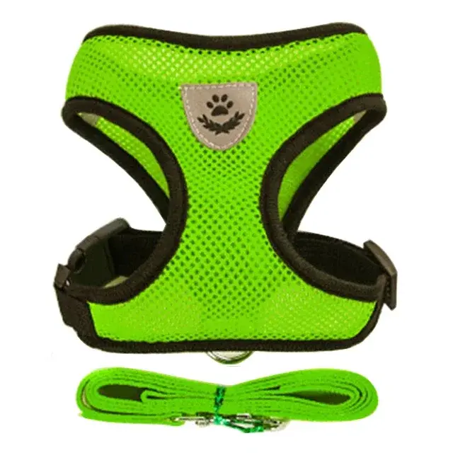 Thumbnail: Adjustable Mesh Pet Harness with Leash, Polyester Vest Type Walking Strap for Sm