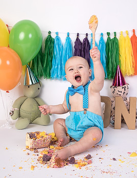 Colourful 1st birthday cake smash
