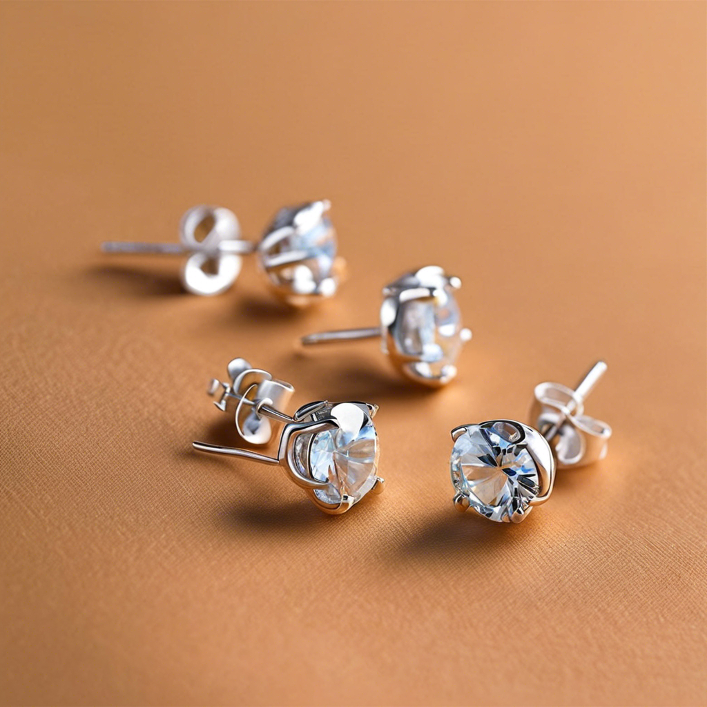 Silver Crystal Stud Earrings