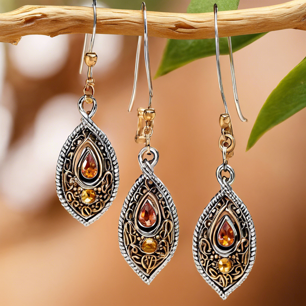 Silver Teardrop Amber Earrings