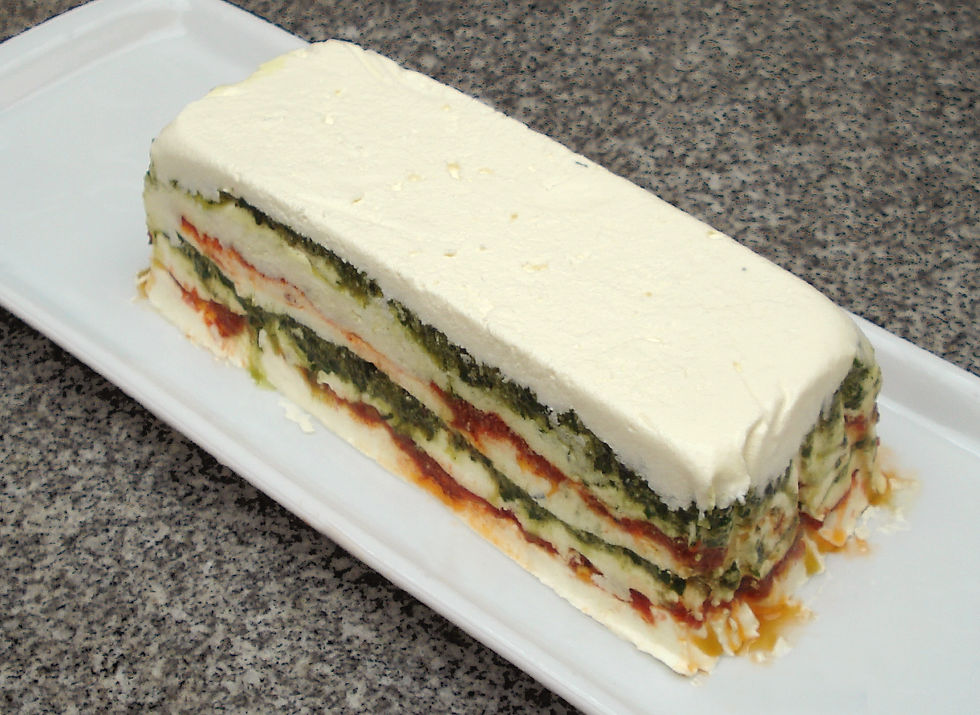 TERRINE COM PESTO E TOMATE SECO