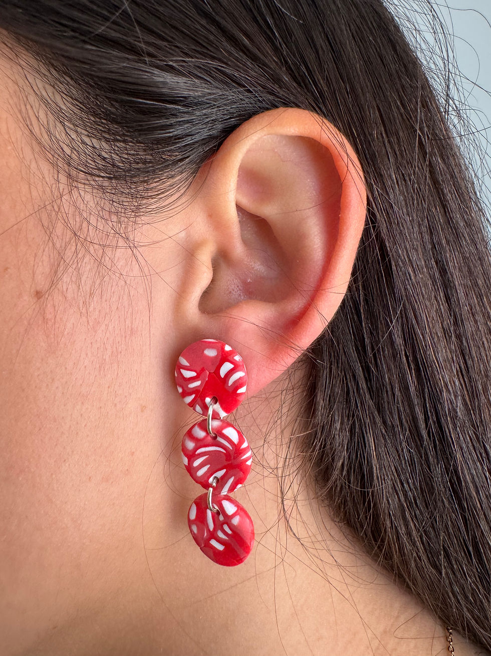Miniatura: Pendientes triple círculo colgantes 