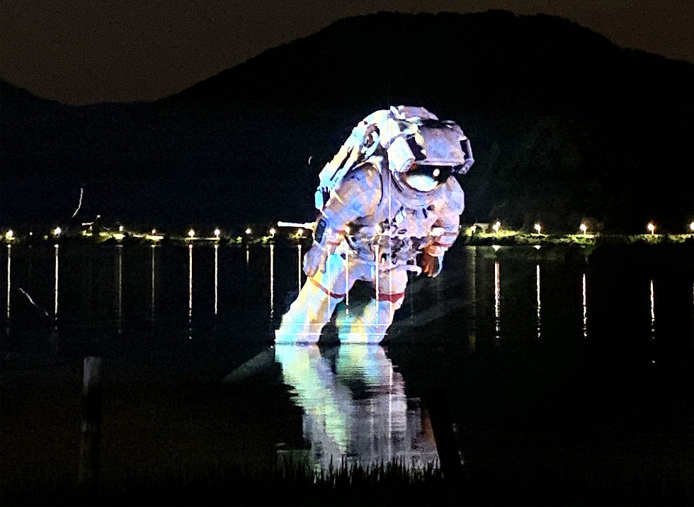 2021 Outdoor Air-permeable Dot Screen Experiment and Media Video Work Installation, Chuncheon Soyang