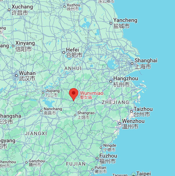 The geographical location of Wu Nu Zhou