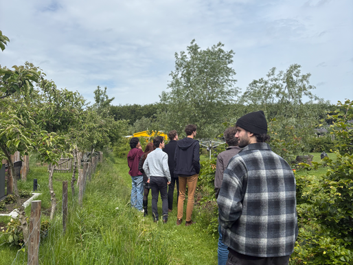 Studenten van Wageningen University & Research bezoeken Oosterwold voor onderzoek naar lokale voedselproductie.