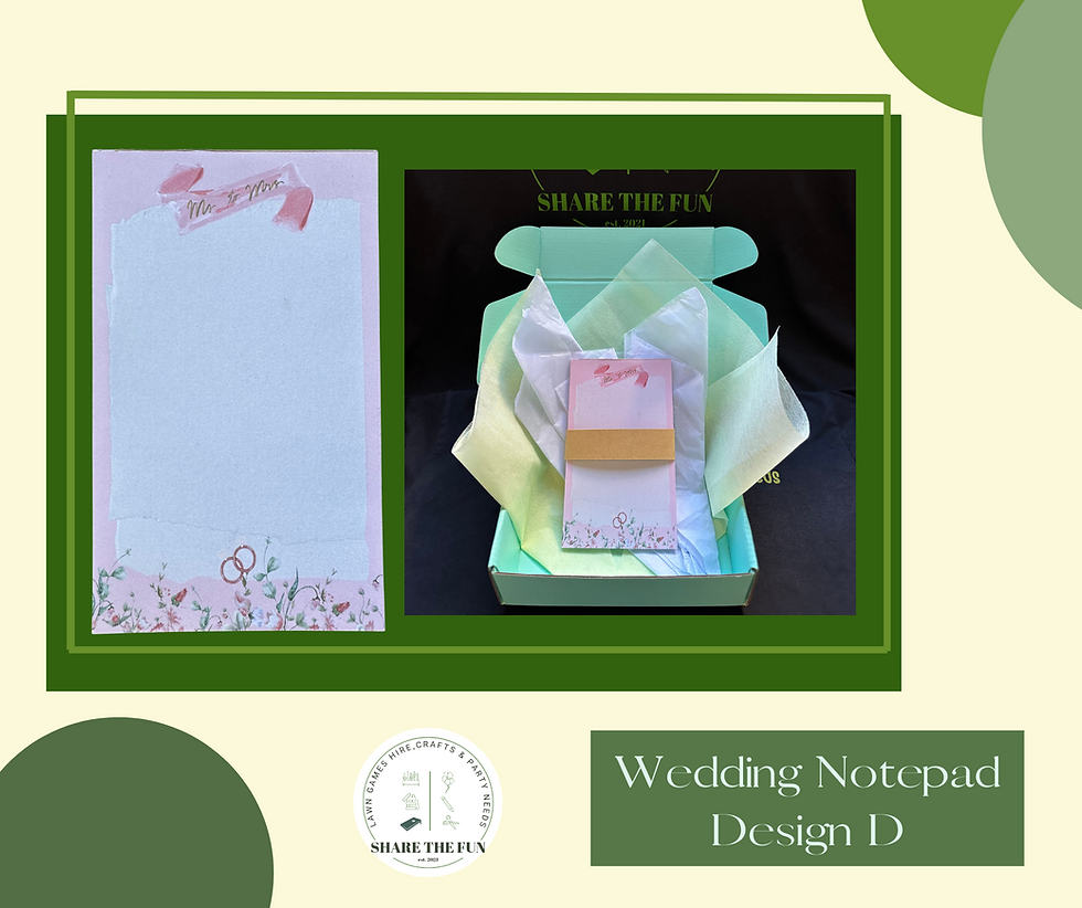 Thumbnail: Custom Wedding Notepad Souvenir