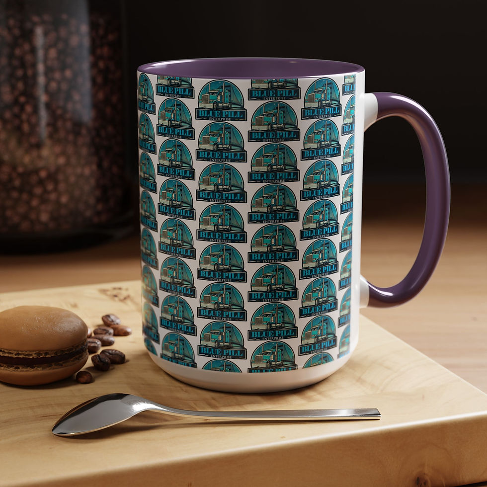 Thumbnail: Accent Coffee Mug with Blue Pill Design, For Gamers, Tech Lovers, Home or Office