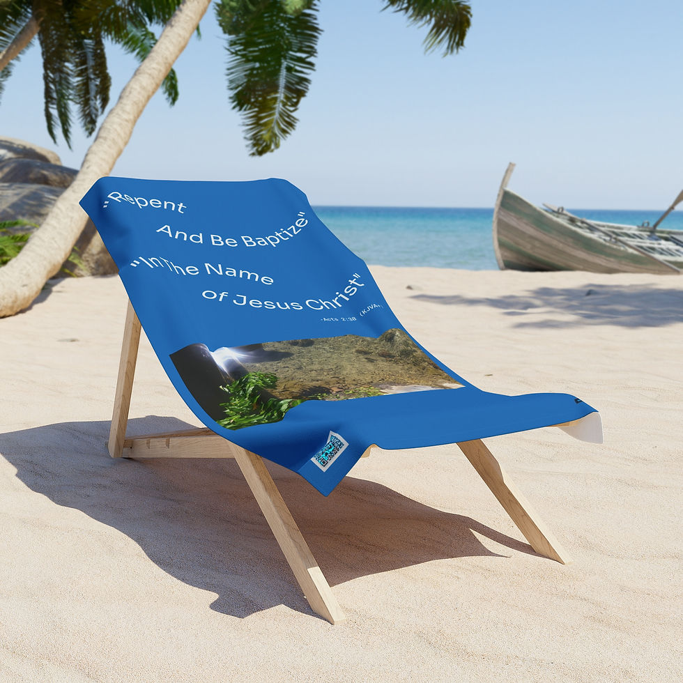 Thumbnail: Beach Towel - "Repent and Be Baptized in the Name of Jesus Christ"