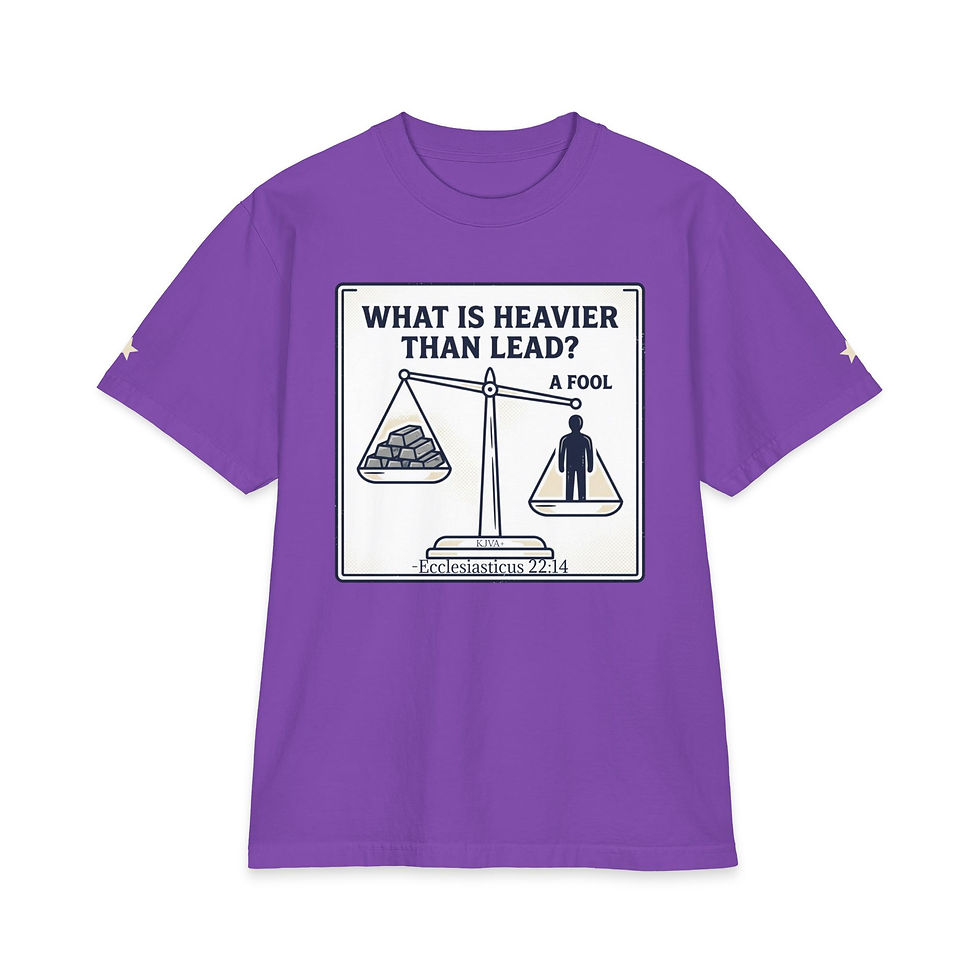 Thumbnail: Faith Inspired T-Shirt — “What Is Heavier Than Lead? A Fool” Graphic Tee