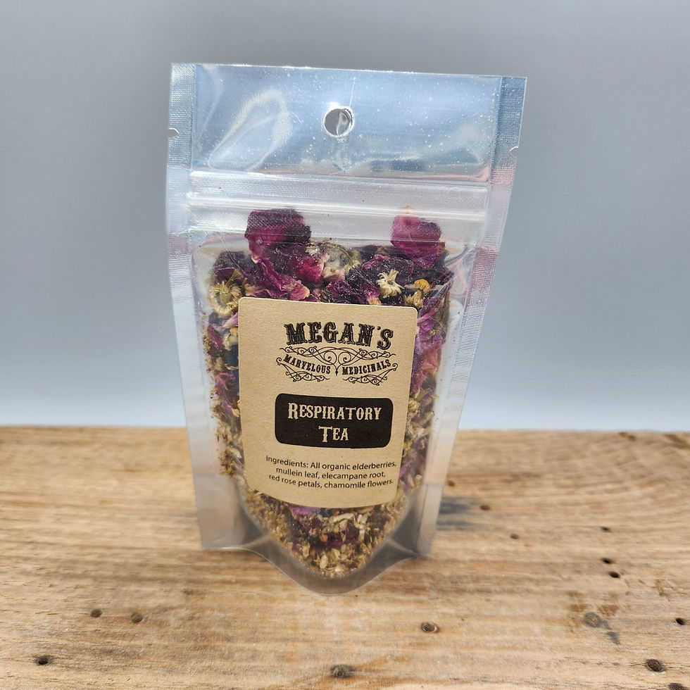 Thumbnail: Respiratory Tea, organic herbal tea, elderberry, mullein leaf, elecampane, rose