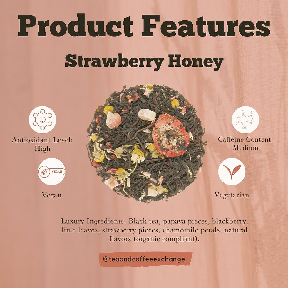 Thumbnail: Strawberry Honey Black Tea - Organic Loose Tea Blend