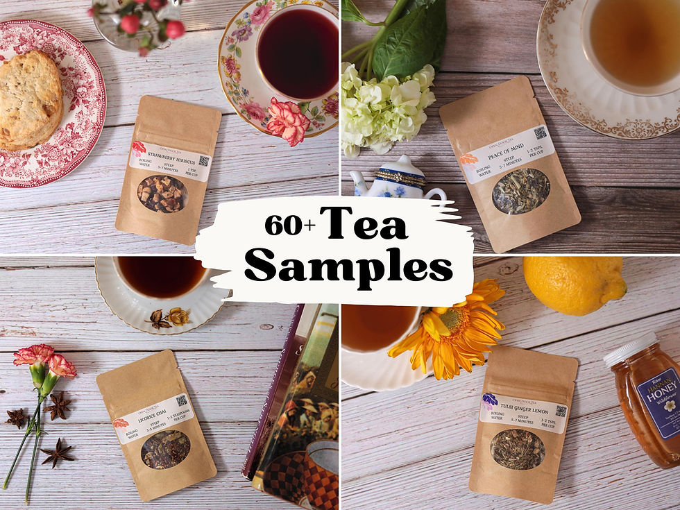 Thumbnail: Loose Leaf Tea Samples! Variety of Green, Black, Oolong, Rooibos, Tulsi, and He