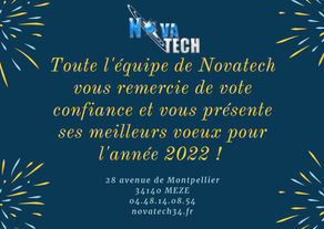 Novatech vous souhaite une belle et heureuse année 2022 !