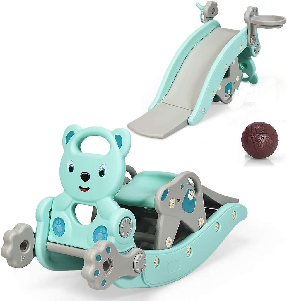 5 in 1 Toddler Slide Rocking Toy, Slide for Kids with Detachable Stool, Basketba