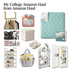 A collage of affordable amazon haul finds for college 
