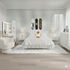 A clean girl aesthetic bedroom with many trending pieces and styles. 