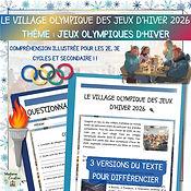 Compréhension de lecture sur les Jeux Olympiques d'Hiver - Village Olympique | 3 niveaux différenciés