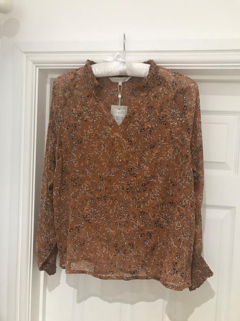 Part Two-Winter berry print blouse