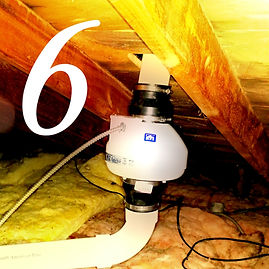 Radon fan installed in attic
