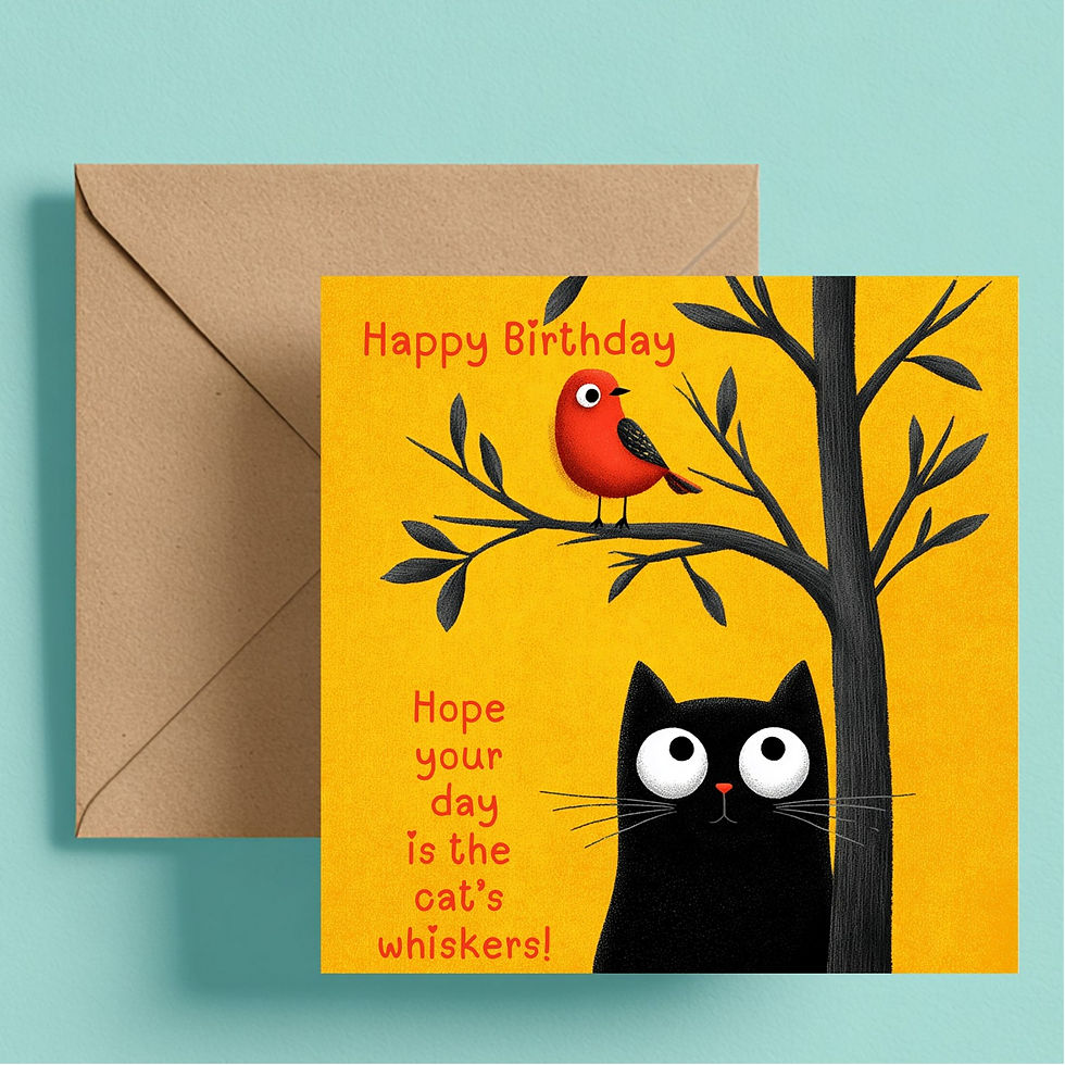 Thumbnail: Cat Birthday Card – Hope Your Day is the Cat’s Whiskers