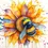 Thumbnail: Bee and Sunflower Art Greeting Card – Bold Watercolour Design – Blank Inside - U