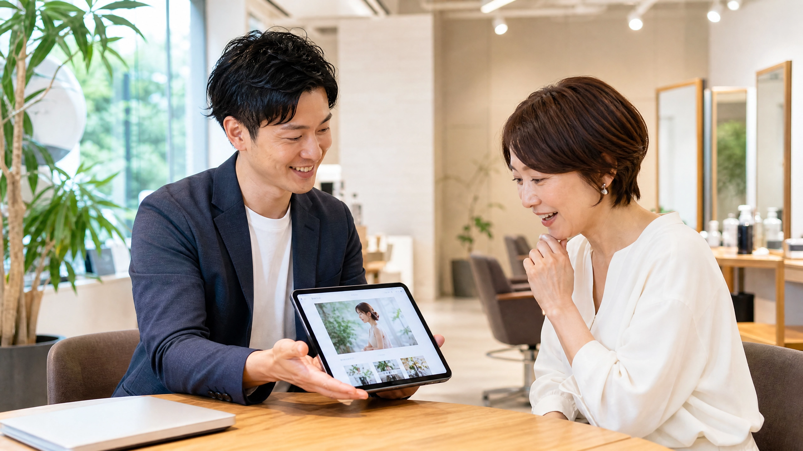 ミーティングルームでプレゼンするマーケター