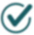 Green checkmark icon inside a circle.
