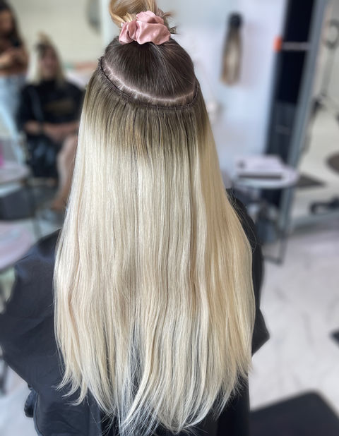blonde rooted weft
