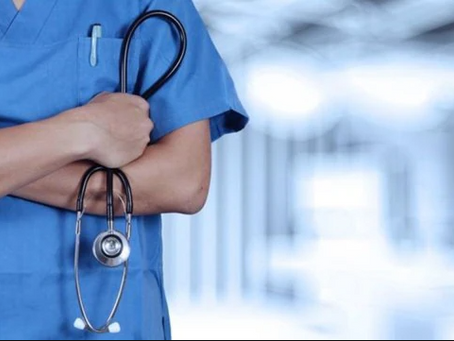 AI-enabled stethoscope with rectangular chest-piece used for rapid heart diagnostics by UK medical researchers.