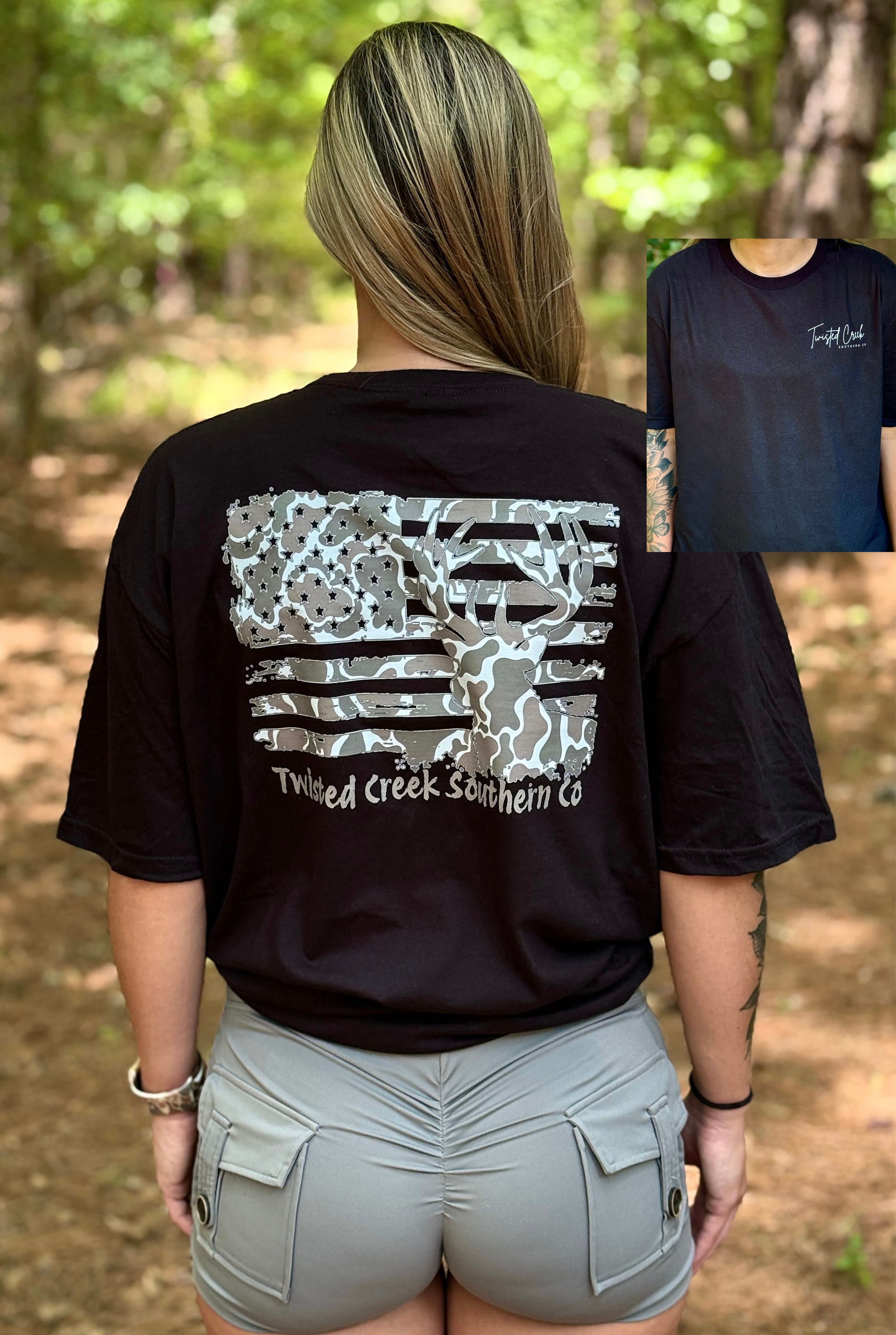 Camo Buck Flag Tee