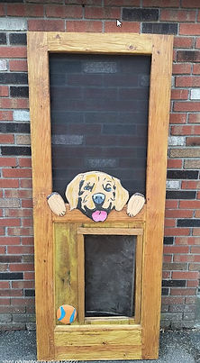 Hand Carved Doggie Doors