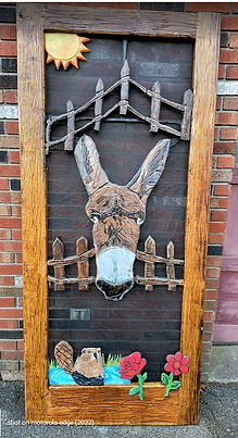 Hand Carved Donkey Door
