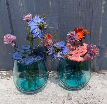 Flower frogs with flowers.jpg