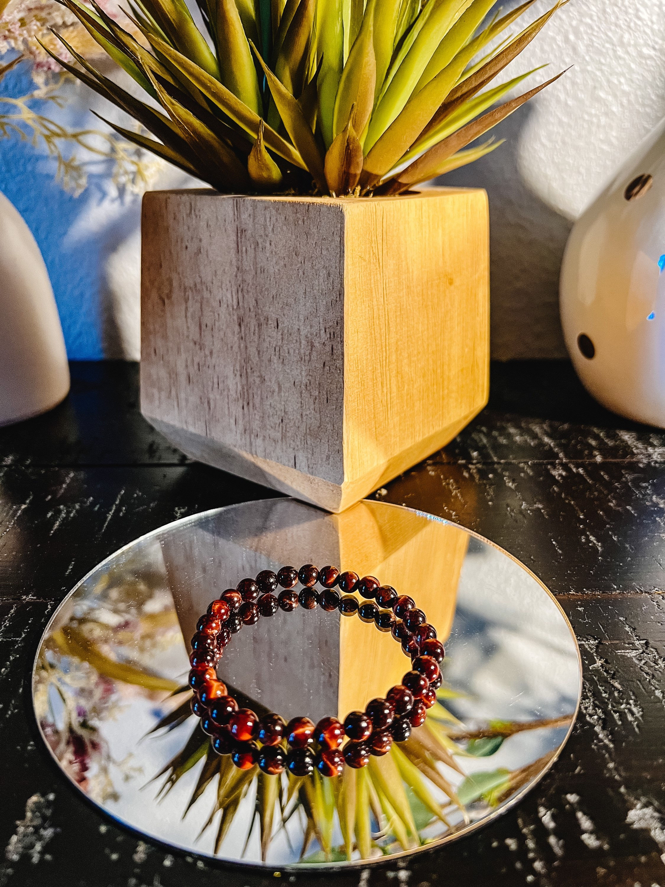 Red Tiger’s Eye Beaded Bracelet