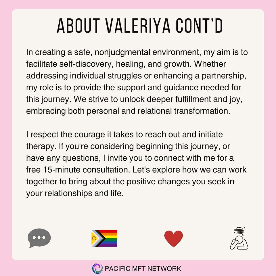 Valeriya's clinical bio