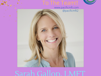 Welcome To The Team: Sarah Gallop, LMFT, ATR