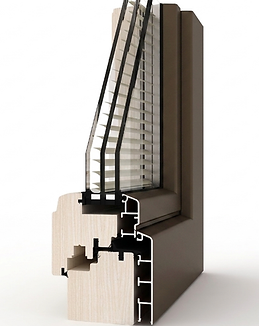 Solid wood clad aluminum corner sample