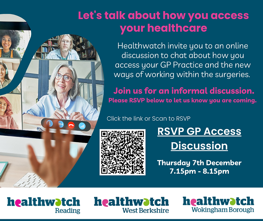 Thurs 7th Dec: Online event about GP services