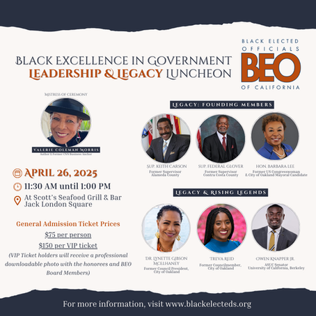 Black Elected Officials of California to Honor Founding Members and Rising Legends with Inaugural Spring Luncheon