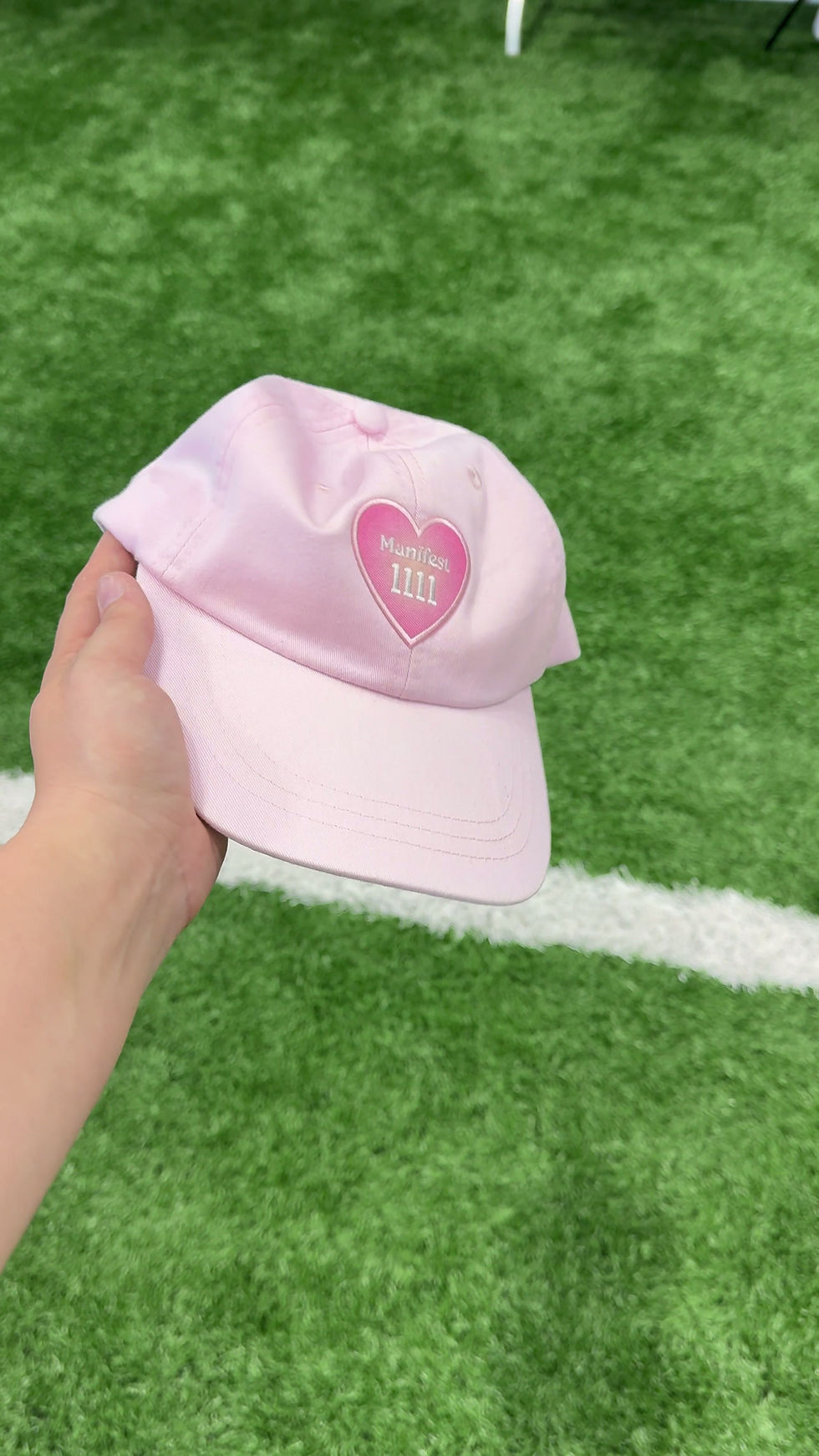 Thumbnail: '1111 Manifest' Embroidered Heart Patch Dad hat