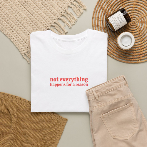 FOR A REASON 刺繍 Tシャツ YOU'RE NOT ALONE FOR A REASON 刺繍 T