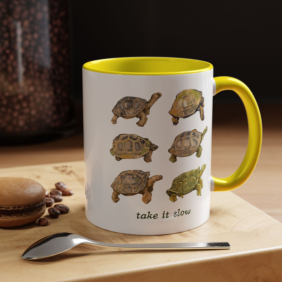 Thumbnail: "Take It Slow" Ceramic Coffee Mug w/ Accent Color
