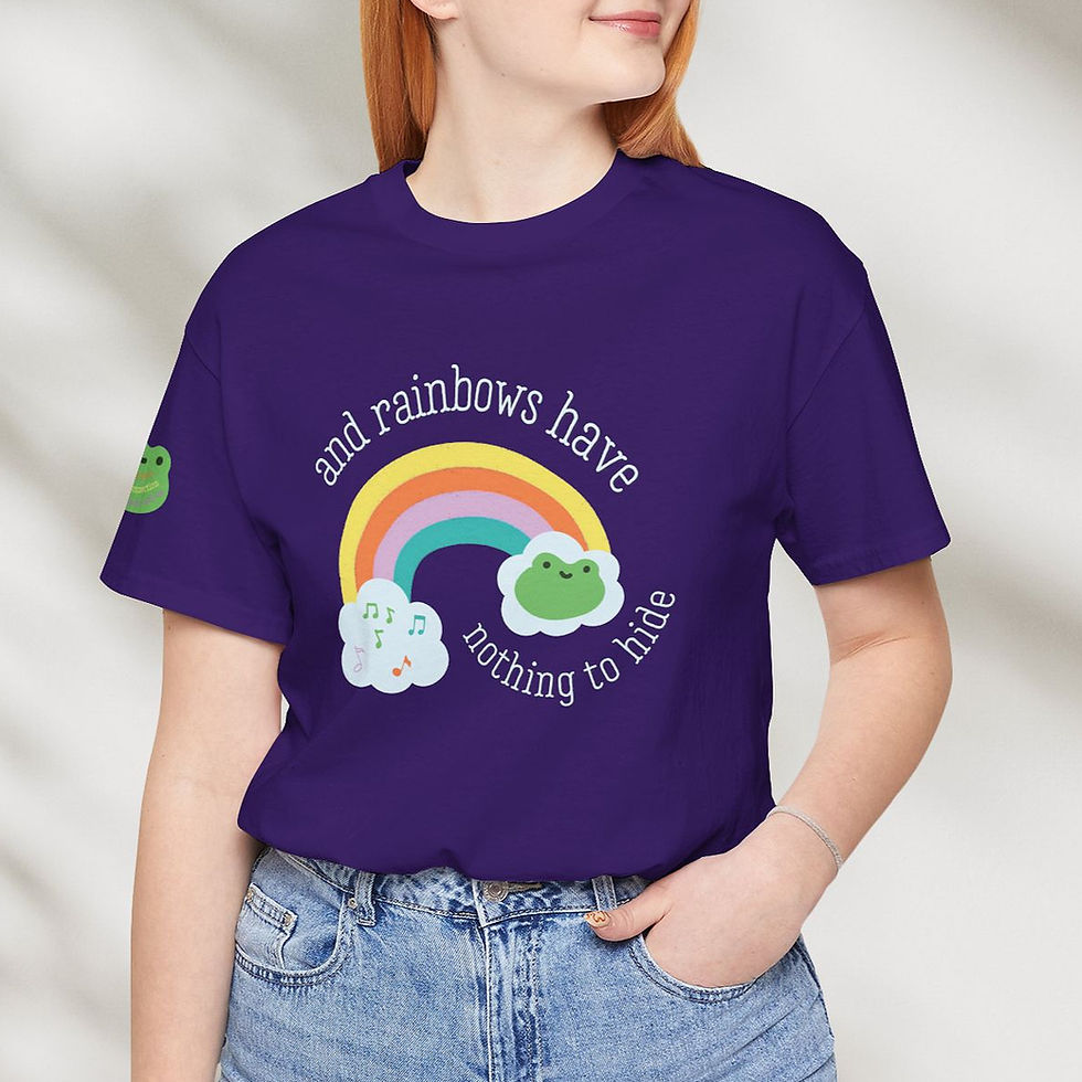 Thumbnail: "Rainbow Connection" Cotton Jersey Graphic T-Shirt (w/ Sleeve Detail)