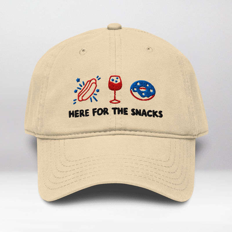 Thumbnail: "Here For The Snacks" Embroidered July Fourth Dad Hat