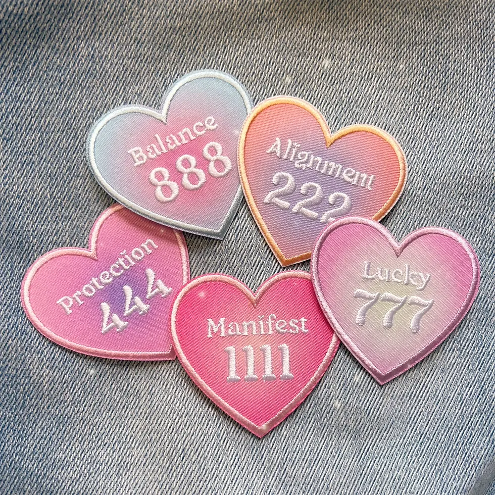Thumbnail: Create Your Own Angel Number Baby Tee (Embroidered Heart Patch)