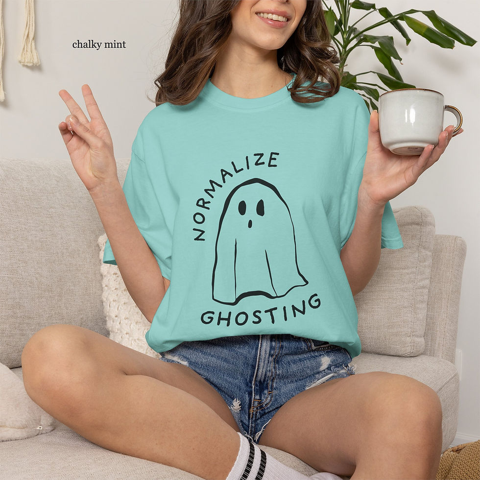 Thumbnail: "Normalize Ghosting" Cotton Graphic T-shirt w/ Back (Comfort Colors)