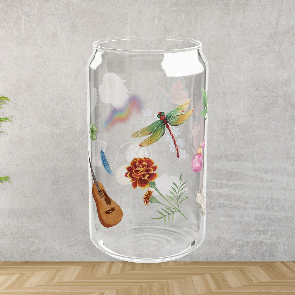 Thumbnail: "Signs and Symbols" Glass Beer Can Cup (16oz⏐Optional Lid/Straw)